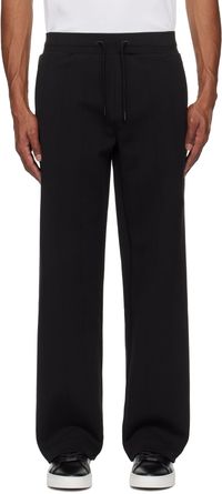 Boss Pantalon de survêtement noir en tricot interlock désaiguillé de coton