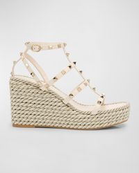 Rockstud Caged Wedge Espadrille Sandals