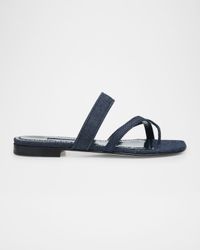 Susa Chambray Crisscross Flat Sandals