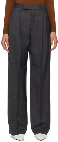Maria McManus Gray Wide Leg High Rise Trousers