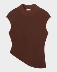 Edith Asymmetric Mock-Neck Top