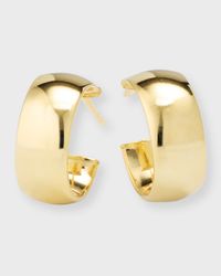 14K Gold Hollow Huggie Earrings