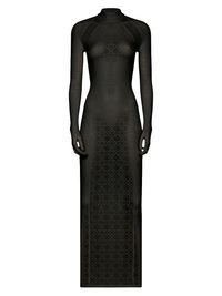 Women's SIMKHAI x Wolford Semi-Sheer Logo Dress - Black - Size Medium