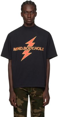 K.NGSLEY Black 'MIND. BODY. HOLE' T-Shirt