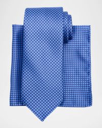 Men's Micro-Geometric Silk Tie