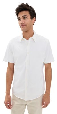 Theory Structure Knit Irving Short Sleeve Shirt White L