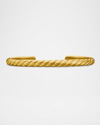 Men's Sculpted Cable Cuff Bracelet in 18K Gold, 5.5mm