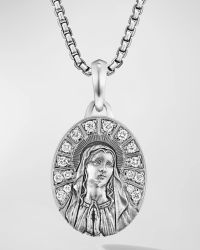 Men's Mary Pendant in Silver, 30mm
