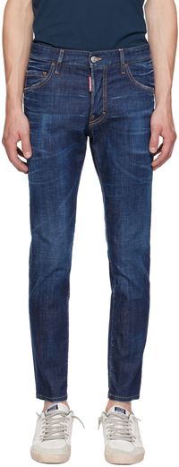 Dsquared2 Jean de planchiste bleu à effet délavé