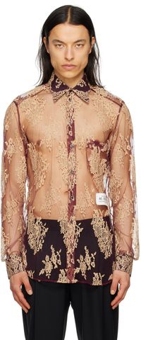 Dolce&Gabbana Burgundy Floral Shirt