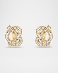 Crystal Pretzel Clip Earrings