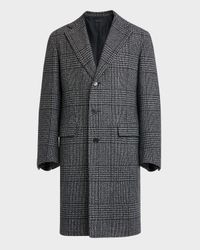 Men's Wool-Cashmere Plaid Topcoat