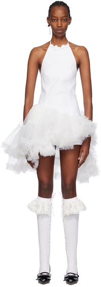 SHUSHU/TONG Robe courte asymétrique blanche