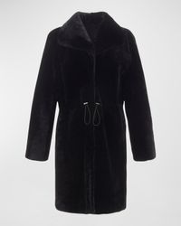 Reversible Belted Lamb Shearling Stroller Jacket