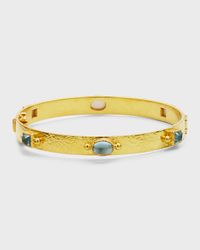 19K Flat Ribbon Roberta Bangle with Aquamarine