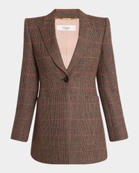 Plaid Single-Breasted Jacket