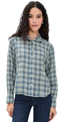 Jeanerica Vera Shirt Blue White Check L