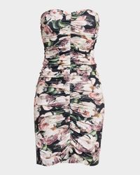 Peony Strapless Shirred Dress