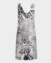 Debis Orchid-Print Crinkle Shift Dress