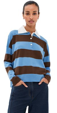SIMKHAI Carson Rugby Polo Horizon Stripe L