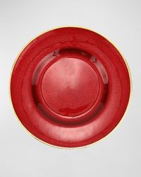 Metallic Glass Ruby Salad Plate