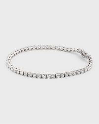 18K White Gold GH/SI Round Diamond 4-Prong Bracelet, 4.48tcw, 7"L