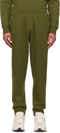 Maison Kitsuné Khaki Bold Fox Head Comfort Sweatpants