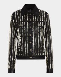 Johnny Embellished Coated Denim Trucker Jacket