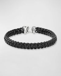 Men's Woven Box Chain Bracelet in Silver, 10mm
