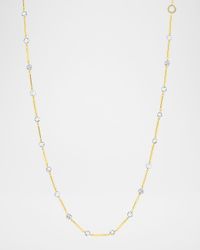 18K Yellow Gold Diamond Station Necklace, 16"-18"L, 4.6ctw