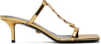 Versace Gold Patent Heeled Sandals
