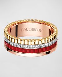 Quatre 18K Gold Red Follies Band Ring