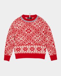 Kid's Snowflake Intarsia Sweater, Size 8-14
