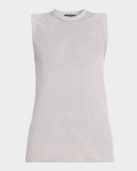 Micro Sequins Ribbed Tank Top