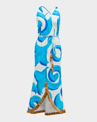 Urania Fringe-Trim Cotton Halter Midi Dress