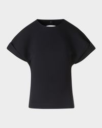 Dot Cutout Short-Sleeve Viscose Jersey Shirt