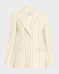 Leiva Pinstripe Wool Cashmere Blazer
