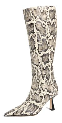 AEYDE Esme Snake Print Goat Leather Creamy Boots Creamy 37