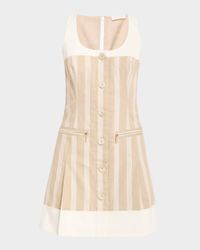 Francesca Striped Button-Front Mini Dress