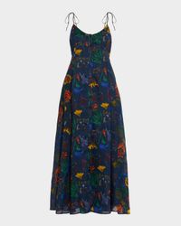 High Garden Ramie Button-Front Sleeveless Maxi Dress