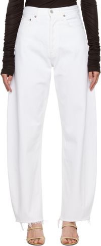 AGOLDE Jean fuselé Luna blanc à taille haute