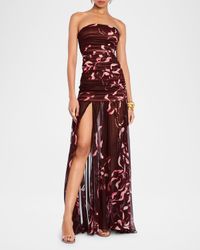 Annalise Ruched Strapless Polka Dot Dress