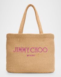 Miami Logo Raffia Beach Tote Bag