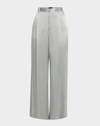 Pleated Satin Pants