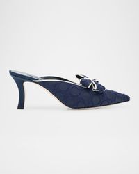 Circolu Embroidered Bow Mules