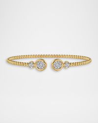 14K White and Yellow Gold Diamond Bujukan Split Bangle