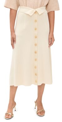 Zimmermann Rebellion Buttoned Midi Skirt Parchment 2