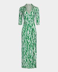 Abigail Abstract-Print Jersey Maxi Wrap Dress