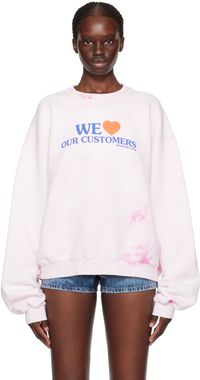 Alexander Wang Pink 'We Love Our Customers' Sweatshirt