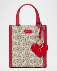 manhattan mini heart spade flower canvas tote bag